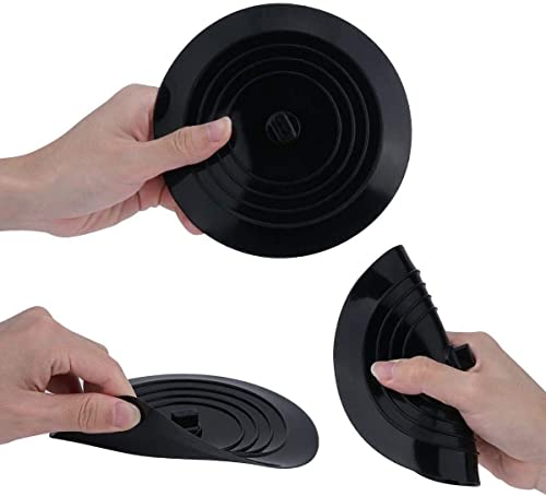 Gdrasuya10 2 Pack Tub Stopper Drain Stoppers, 6" Black Silicone Rubber Drain Cover, Flat Suction Cover for Bathroom, Kitchen, Sink