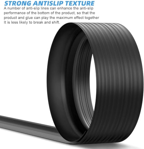 Jin&Bao Universal Garage Door Threshold Seal Strip 12FT Kit, Bottom Waterproof Rubber Weather Stripping Replacement（Black, 1 Adhesive） - color: Black, size: 12 Feet