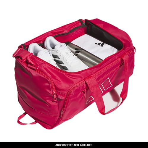 adidas Defender 5 Duffel Bag for Sports, Gym and Travel, Power Pink/White, OSFA - color: Power Pink/White, style: Small (42l)