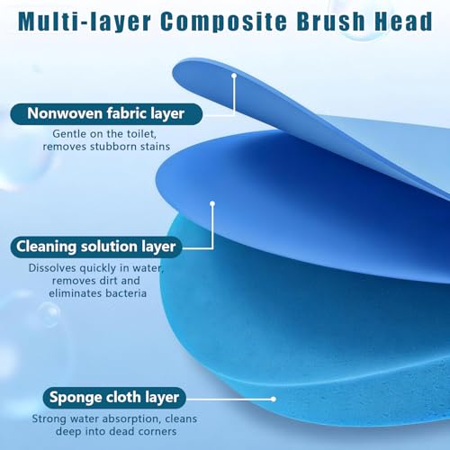 Swingers Disposable Toilet Brush,Toilet Bowl Cleaners,Toilet Cleaning Supplies,Toilet Brush and Holder Set with Cleaner Refills for Toilet Bowl Cleaners,Bathroom Cleaning, Bathtub (White, 2 Pack)