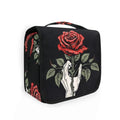 MNSRUU Hanging Toiletry Bag Gothic Skull Rose Travel Makeup bag for Toiletries Portable Travel Toiletry Organizer Cosmetic Bags with Hanging Hook - color: Skull I 4148