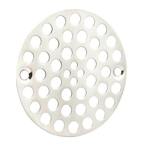 Artiwell 4’’ Shower Strainer Drain Trim Set, Solid Brass Screw-in Shower Strainer Drain Cover, Replacement Strainer Grid by Artiwell, Machine & Self-Tapping Screws Included (Brushed Nickel) - color: Brushed Nickel