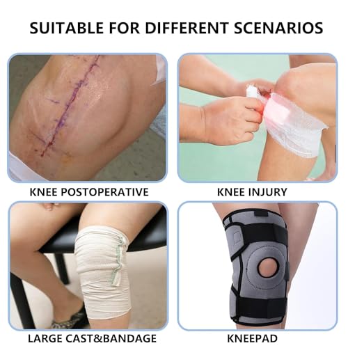 Waterproof Knee Cast Cover for Shower, Watertight Cast Bag, Reusable, Shower Protector for Knee Replacement Surgery, Wound, Burns (M) - size: M
