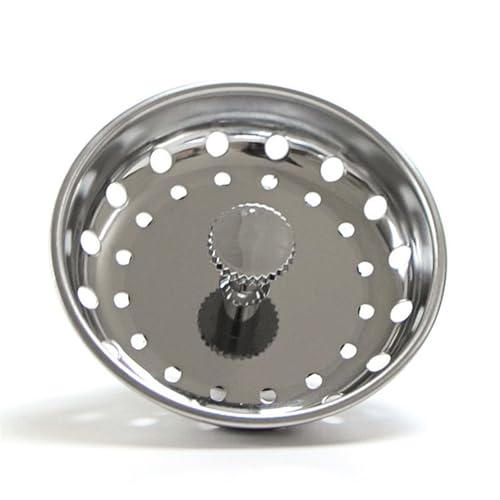 4-Piece Sink Drain Kit: Stainless Steel Strainer Stopper with Handle & Removable Hair Catcher for Kitchen/Bathroom Sinks (1.34"-1.57" Hole), Includes 2 Rubber Gaskets