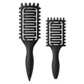 Curl Defining Brush for Curly Hair, Vented Detangling Hair Brush for Wet and Dry Styling, Curved Brush for Shaping and Smoothing Curl Clumps, Lightweight Hair Brush (2Pcs Black) - color: 2Pcs Black