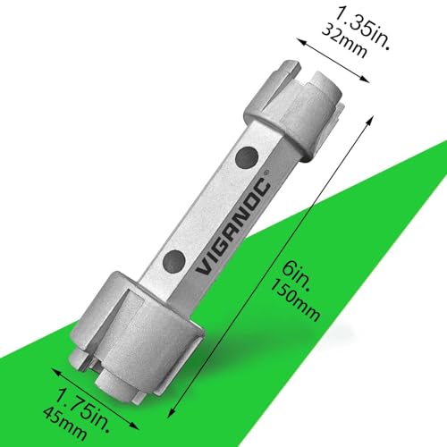 Tub Drain Remover Wrench, Tub Dual Ended Drain Wrench for Bath Drains, Shower Drain Heavy Duty Aluminum