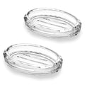 WHJY 2 Pack Glass Soap Dish Cute Bathroom Soap Dish Decorative Soap Dish Oval Soap Bar Container - size: 5.5"*3.74"