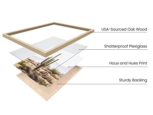 HAUS AND HUES Framed Western Wall Art - Set of 3 Desert Art, Cactus Decor, Landscape Poster, Southwest Joshua Tree Print (12x16, Beige Framed) - color: Desert Landscape, size: 12"L x 16"W, style: Beige Framed
