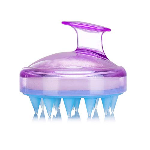INVODA Scalp Massager Shampoo Brush Soft Silicone Bristles for Dandruff Removal & Hair Growth, Waterproof Wet/Dry Use, Men, Women & Pets - color: Purple