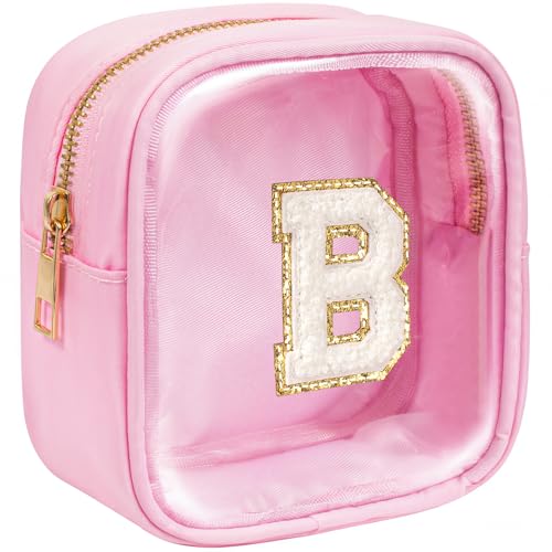 KOTORA Birthday Gifts for Mom - Initial Cute Pink Makeup Bag Pouch Gifts for Niece Sister Friend Female Her Mom | Birthday Gifts for Women Daughter Gifts | Cosmetic Travel Bag Weekend Bag - color: Pink, style: B