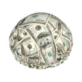 100 Dollar Money Shower Cap For Women Reusable Waterproof Double Layers Bath Cap Hair Protection Elastic Ladies Spa Salon Shower Hat - color: 100 Dollar Money