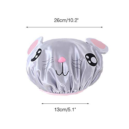 G2PLUS Shower Cap, 2PCS Funny Cute Cartoon Bath Hat, Waterproof Shower Bath Caps, Elastic Bath Cap for Boys or Girls
