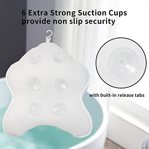 Poemland Extra Thick Large Bath Pillow with Neck,Back,Head Support for Bathtub, Spa, Soaking White(21''x17'') - size: White(21''x17'')