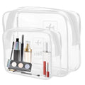 AURUZA 2 Pack Travel Toiletry Bag, Clear Makeup Bag, TSA Approved Cosmetic Bag with Zipper, Clear Organizer Carry on Bag for Women, PVC Cosmetic Pouch - color: White
