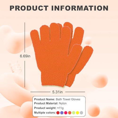 Exfoliating Glove for Shower-Body Exfoliator Scrub Gloves,Shower Gloves for Scrubbing Dead Skin,for Women Men Bath Spa - color: Red 1