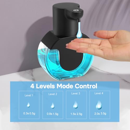 2 Pack Automatic Soap Dispenser Touchless,14.2oz/420ML Auto Liquid Soap Dispenser,Rechargeabled Wall Mounted Smart Pump for Bathroom Kitchen - color: Black, style: 2 Pack Liquid