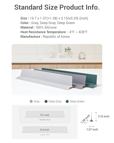 DEARCUS Kitchen Sink Splash Guard 19.7 inches - Soft Silicone Water Shield, Strong Suction Non-Slip, Dishwasher Safe and Easy-to-Clean for Mess-Free Cooking and Dishwashing (Deep Green) - color: Deep Green, size: 19.7"