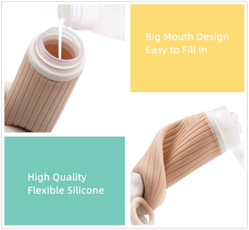 Refillable Bottles Leak Proof Camping Travel Containers with Shower Lanyard,3oz TSA Approved Squeezable Silicone Travel Tube Set for Gym Shampoo Lotion Soap - color: Color 2