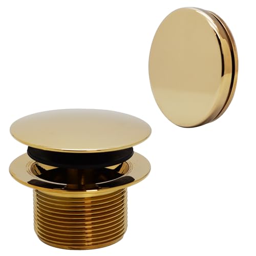 Westbrass Mushroom Tip-Toe Tub Trim Set with Floating Faceplate, Polished Brass, D398RK-01 - color: Polished Brass, size: 1 Pack