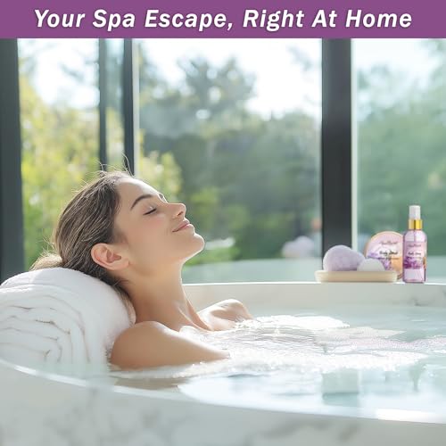 Aqua Elegante Bath Spa Gift Set - 15 Piece Premium Basket with Wash, Bubble Bath, Lotion, Salts, Body Scrub, Towel, Shower Puff, Bathbombs, Reusable Basket, Gifts for Women - Honey & Lavender - size: 15 Piece Set (Reusable Basket)
