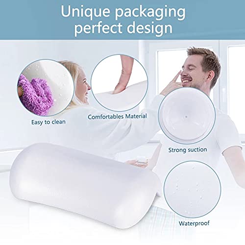 SPA Bath Pillow Non-Slip Bathtub Headrest Soft Waterproof Bath Pillows with Suction Cups Easy to Clean Bathroom Accessories (1pc) - color: 1pc