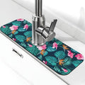 Hawaii Hawaiian Flower Leaf 15" X 5.5" Kitchen Sink Splash Guard Faucet Faucet Guard Draining Mat Sink Splash Guard Faucet Kitchen Bathroom - color: Hawaii Hawaiian Flower Leaf