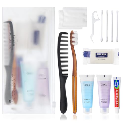 20 Sets Toiletry Kits Homeless Personal Hygiene Kit Bulk Homeless Care Package Supplies Travel Toiletry Kit Homeless Hygiene Kit Bulk for Men Women Charity Disposable Toiletry Kit(10-IN-1) - size: Pack of 20