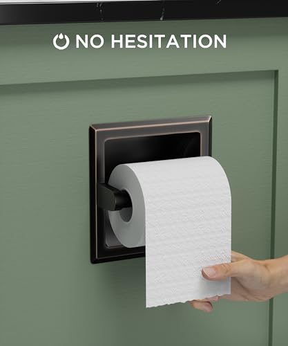 FORIOUS Recessed Toilet Paper Holder, Stainless Steel Durable Tissue Roll Holder Wall Mount for Bathroom Space Saving Design with Mounting Bracket, in Wall Toilet Paper Dispenser, Oil Rubbed Bronze - color: Oil Rubbed Bronze