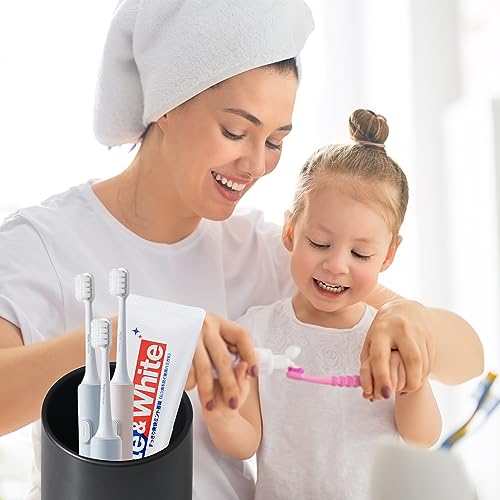 Matte Black Toothbrush Holders for Bathrooms - 2 Cups Ceramic Toothbrush Toothpaste Holders Set, Black Bathroom Tumbler Cups Reusable Toothbrush Cup Black Mouthwash Cup, Bathroom Counter Organizer - color: Black, size: 2pcs