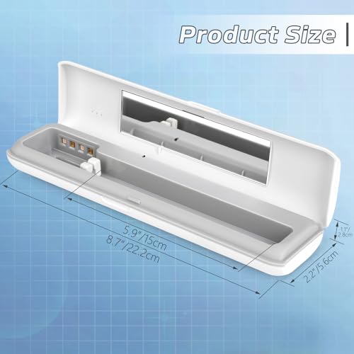 YourMate UVC Toothbrush Case Travel Toothbrush Covers Case for Houshold and Traveling Power by AA Battery or USB-C Cord White - color: White