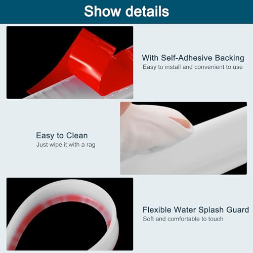 uxcell 118 Inch Collapsible Shower Barrier Stopper Water Splash Guard Blocker 118"Lx0.6"Wx1.2"H for Bathroom Kitchen Wet and Dry Separation, Clear - color: Clear, size: 118"Lx0.6"Wx1.2"H