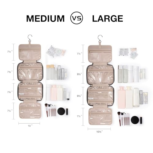 BAGSMART Toiletry Bag Travel Bag with Hanging Hook, Water-resistant Makeup Cosmetic Bag Travel Organizer for Accessories, Shampoo, Full-size Container, Toiletries (Green, Medium) - color: Green, size: Medium