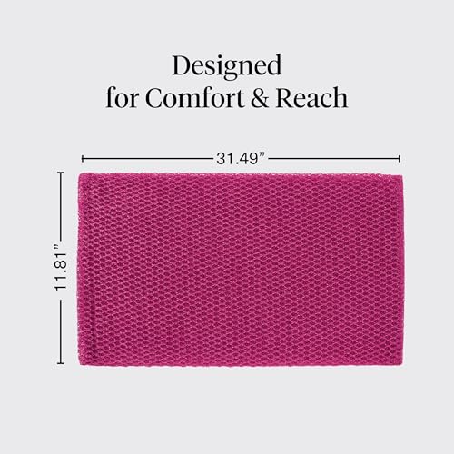 Kitsch African Net Sponge – Exfoliating Body Scrubber for Cleansing & Gentle Daily Exfoliation – Stretchable Bath Sponge for Hard-to-Reach Areas, Long-Lasting Shower Essential - Berry Pink, 3 Pcs - color: Berry Pink