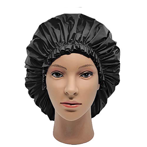 ELEBOX Premium Collection Super Jumbo Shower Cap - color: Black