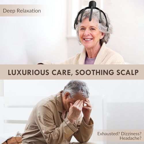Electric Scalp Massager with 3 Modes, Head Massager Scalp, 360 Degree Head Massager, Cordless Portable Head Scratcher for Stress Relax, Birthday & Christmas Gift