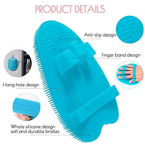 4 Pack Soft Silicone Shower Brush, Body Exfoliating Skin Massage Scrubber, Dry Skin Brushing Glove Loofah, Fit for Sensitive and All Kinds of Skin (4 Pack-PP1) | Dry Skin Brushing Glove Loofah, Fit for Sensitive and All Kinds of Skin (4 Pack-PP1) - color: