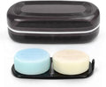 OZNER Travel Soap Case for Two Bars, Leak Proof Shampoo Bar Holder Compatible with Kitsch Bars, Soap Container with Drainage Layer for Bathroom, Camping, and Gym, Easy to Clean (Black) - color: Black