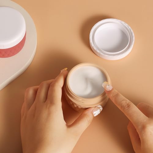 Kuangre Travel Containers for Toiletries, Silicone Cream Jars BPA-Free, TSA Approved 2oz Travel Size Containers, Leak-proof Silicone Jars with Lid for Cosmetic Face Hand Body Cream (4 Pack) - color: Terracotta, size: 2 Ounces