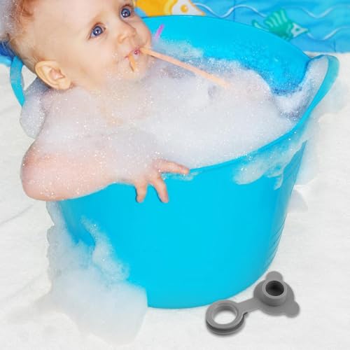 YARNOW 4pcs Bath Tub Drain Plug Set, Universal Silicone Bathtub Stopper in Smoke Gray, Water Stopper for Bathing Safety and Leak Prevention