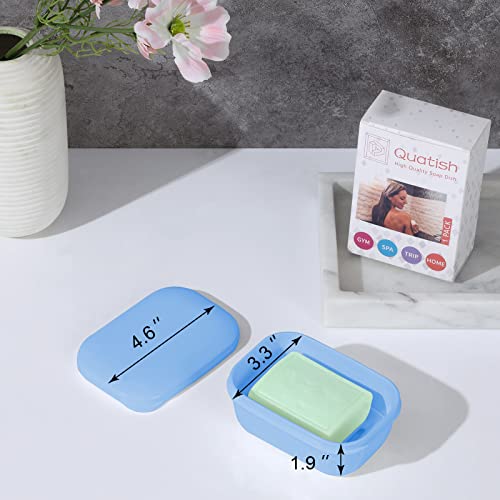 Quatish 2 Pack Travel Soap Container, Portable Soap Holder with Lid, Travel Bar Soap Holder, Soap Case for Camping Gym Travel, Soap Box for Bathroom,Denimblue - color: Denimblue
