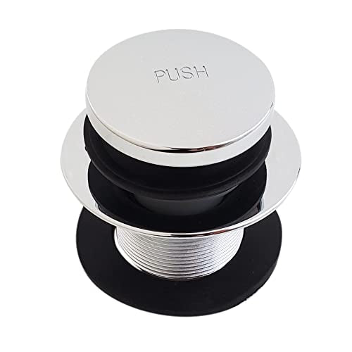 Westbrass A931K-26 Universal 1-3/8" Fine Thread Tip-Toe Bathtub Drain Plug Trim Set with One-Hole Overflow Faceplate and 1-1/2" Adapter Bushing, Polished Chrome - color: Polished Chrome