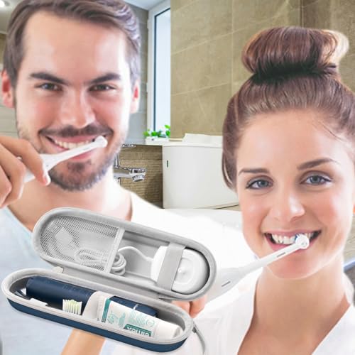 Toothbrush Travel Case for Oral B/Oral-B Pro 1000 1500 5000 7000 & Philips Sonicare 4100 1100 5300 5100 6100/iO Electric Toothbrush, Hard Protective Storage Bag (Deep blue) - color: Deep blue