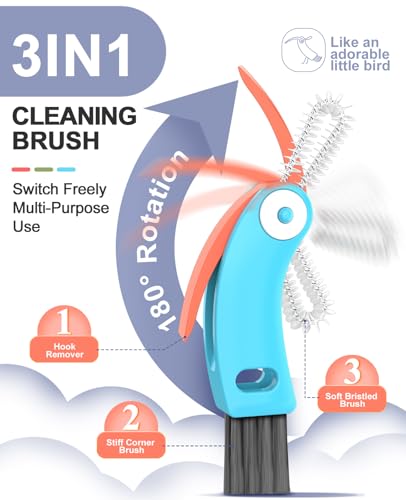 3 in 1 Cup Lid Cleaning Brush 3 PCS - Multifunctional Cleaning Brush Set for Tight Spaces, Bottle Gaps & Travel Mugs | Portable Durable Cup Lid Cleaner Tools (Multicolor)