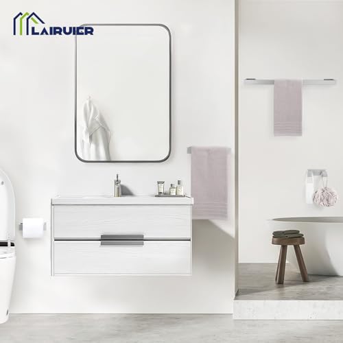 Brushed Nickel Bathroom Hardware Set, 4-Piece Bath Towel Bar Set SUS304 Stainless Steel Towel Rack Set for Bathroom, 23.6 inches Bathroom Towel Holder Set Wall Mounted - color: Brushed Nickel, size: Set A