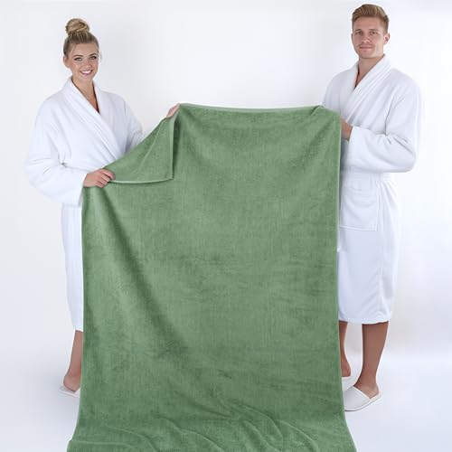 American Soft Linen 100% Cotton Luxury Turkish Towels, 40x80 XL Bath Sheet | Soft Absorbent Quick Dry OEKO Tex Standard 100 Certificated Durable Machine Washable Breathable Premium Hotel Quality - color: Sage Green, size: 40"x80"