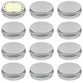 TUZAZO 12Pack 1/2 Oz Aluminum Tin Cans with Screw Lid and Labels, Refillable Travel Sized Cosmetic Containers Small Tins for Lip Balms, Salves, Lotion Bars, Candles - size: 0.5oz*12