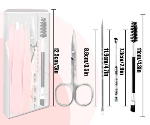Tweezers for Women Facial Hair Eyebrow Kit Tweezer Set Pink | Removal Tweezers Professional [9+1 PCS] Professional Stainless Steel Women &Men,Black Beauty Sets - color: Pink