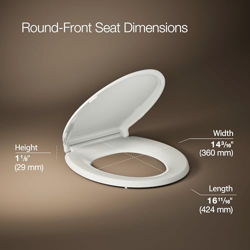 KOHLER 4639-RL-NY Cachet ReadyLatch Round Toilet Seat Soft Close, Dune - color: Dune, size: Round