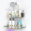 AKTECKE Shower Caddy Hanging Bathroom Organizer: Rustproof Shelf for Inside Shower - No Drilling Racks Over Showerhead - Bath Shelves for Shampoo Soap Gold - color: Gold
