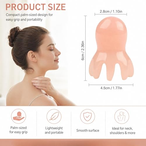 NIIIYTYB 2Pcs Head Massage Tool Scalp Massager Scraper for Deep Relaxation Acupressure Japanese Spa Hair Care Supplies Octopus Scalp Massager Home Office Travel Light Pink - color: Light Pink